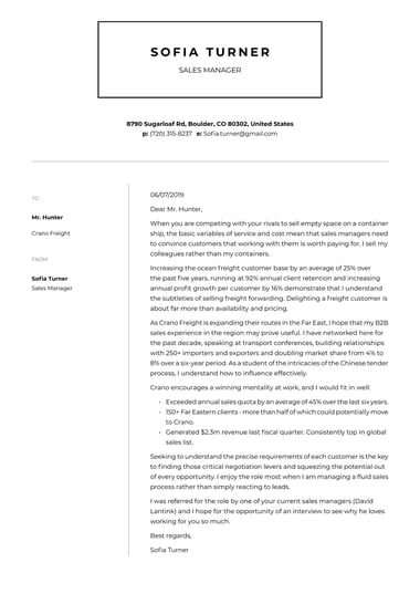 Modern cover letter template Amsterdam