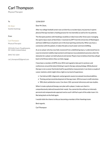 Professional cover letter template Milan