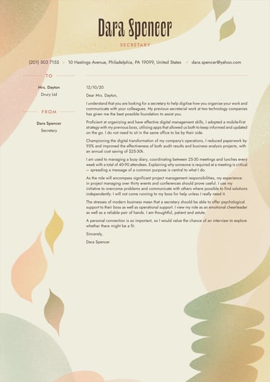 Modern cover letter template Rio