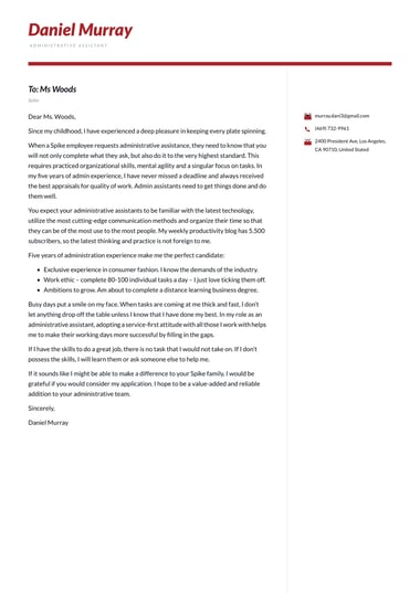 Modern cover letter template Tokyo